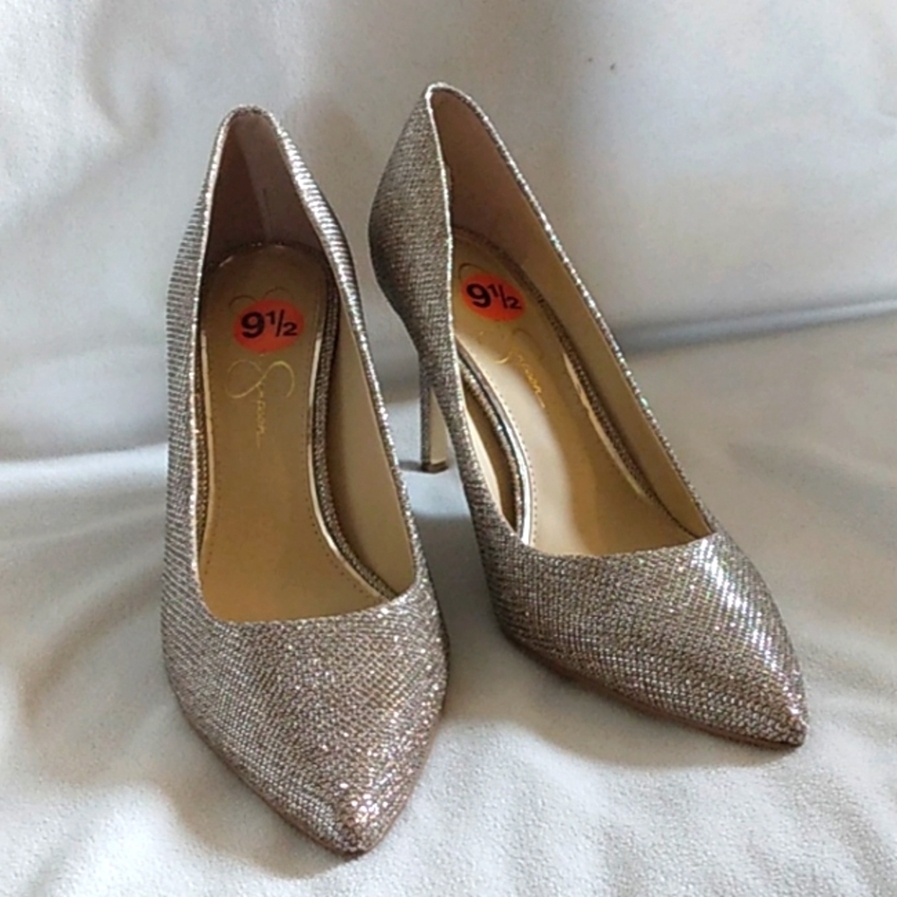 Jessica Simpson sparkled gold heels size 9.5